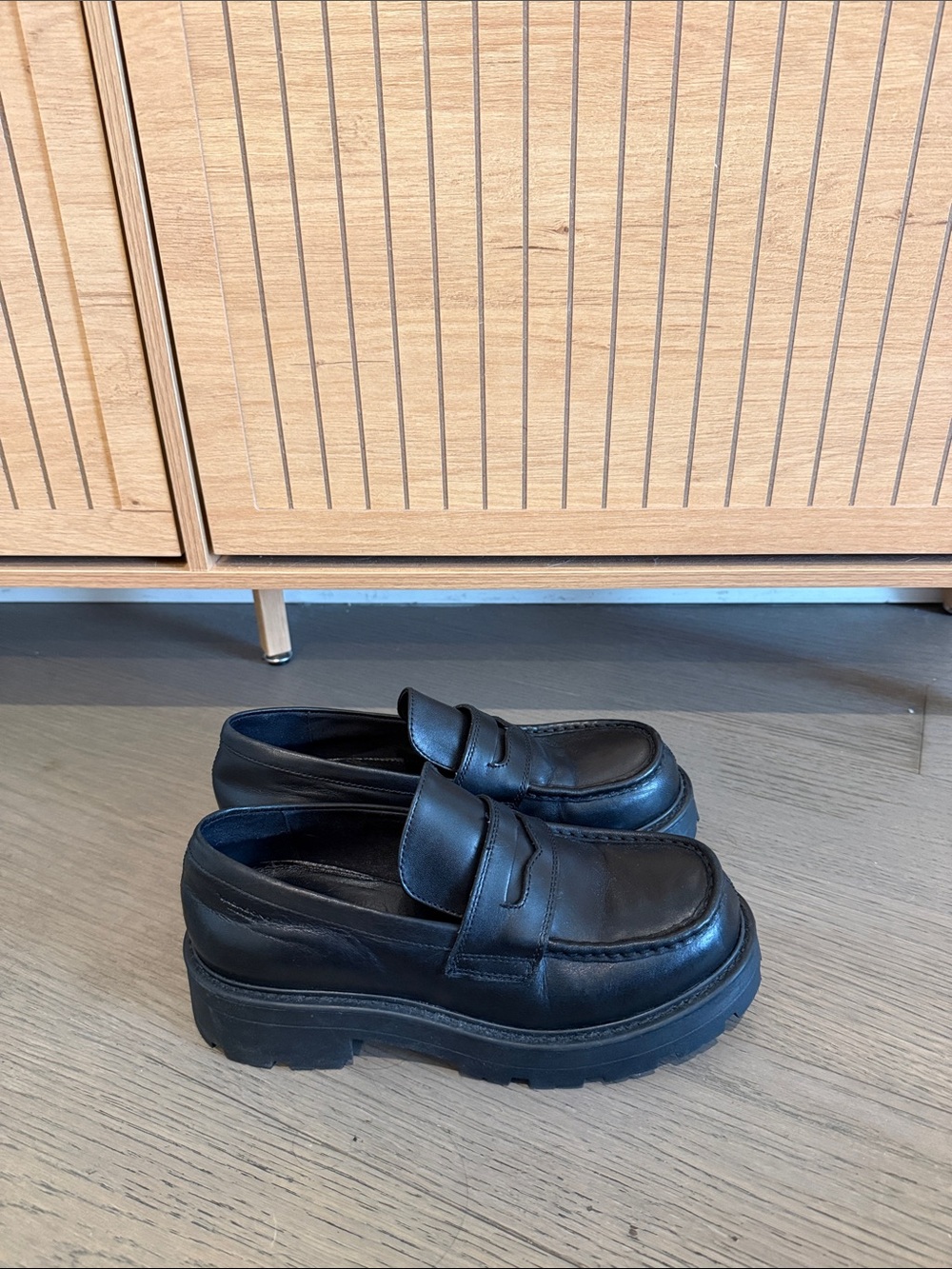 Vagabond Black Chunky Penny Loafers